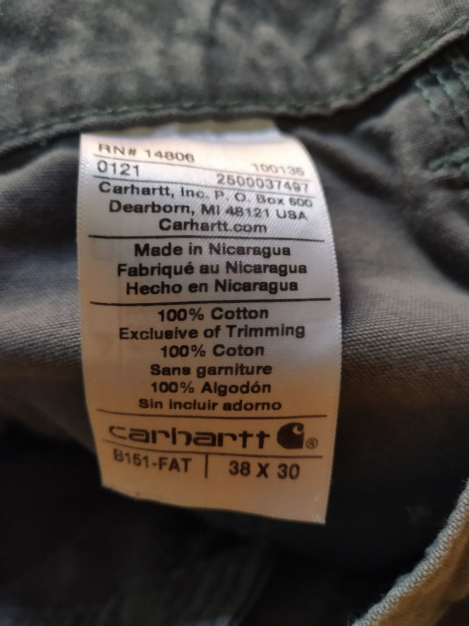 Pantalone da lavoro Carhartt grigio – Taglia 38x30