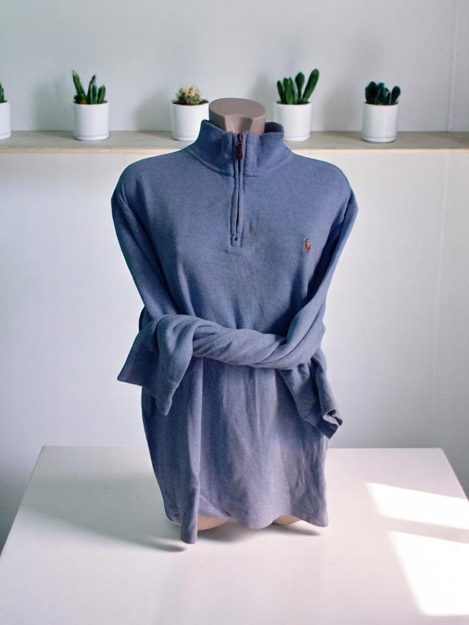 Felpa 1/4 zip Ralph Lauren Estate Rib – Taglia L