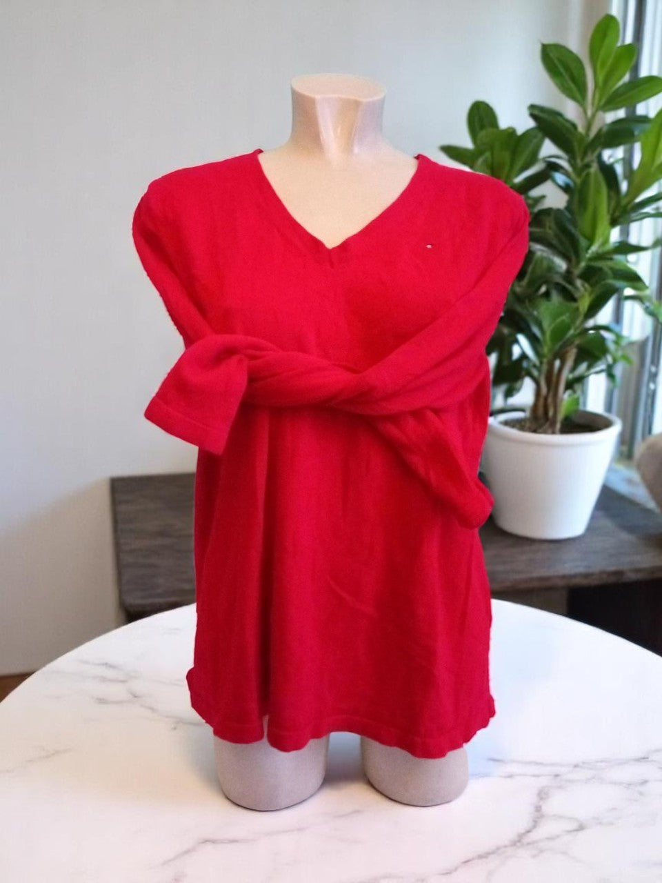 Maglia manica lunga rossa Tommy Hilfiger – Taglia L