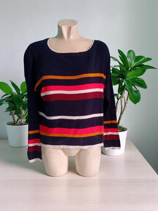 Maglia Tommy Hilfiger a righe multicolor – Taglia M